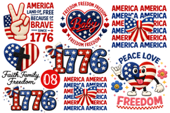 4th of July PNG, independence Day PNG, Faux Yarn Patriotic Product Image 1