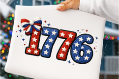 4th of July PNG, independence Day PNG, Faux Yarn Patriotic Product Image 5