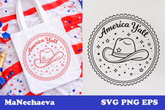 Patriotic Postal Stamp 4th of July SVG | America Yall Hat Product Image 1