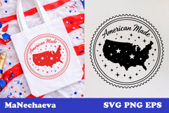 Patriotic Postal Stamp 4th of July SVG | American Made Product Image 1