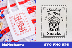 Patriotic Postal Stamp 4th of July SVG | Land of the Free Product Image 1