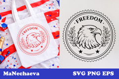 Patriotic Postal Stamp 4th of July SVG | Freedom Eagle Product Image 1