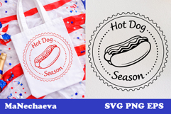 Patriotic Postal Stamp SVG 4th of July | Hot Dog Season Product Image 1