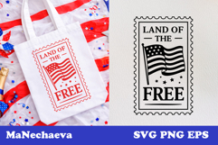 Land of the Free SVG | Patriotic Postal Stamp 4th of July Product Image 1