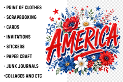 4th of july Preppy America Floral Png Product Image 3