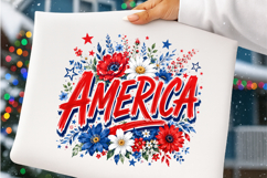 4th of july Preppy America Floral Png Product Image 4