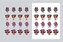 4th of July Printable Stickers - Patriotic Girl Stickers PNG