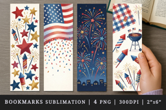 4th of july bookmarks printable sublimation bookmark design Product Image 1