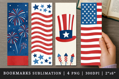 4th of july bookmarks printable sublimation bookmark design Product Image 1