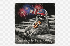 Funny Racoon Hotdog 4th of July PNG Design Product Image 1