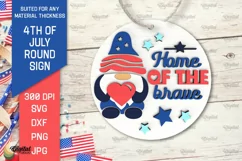 4th of July Round Sign Laser Cut. Patriotic Welcome Sign SVG Product Image 1