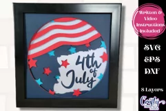 4th Of July Svg Shadow Box, 3D Layered USA Patriotic File Product Image 1