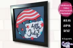 4th Of July Svg Shadow Box, 3D Layered USA Patriotic File Product Image 2