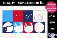 4th Of July Svg Shadow Box, 3D Layered USA Patriotic File Product Image 3