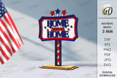 4th Of July Stand Decor Lasercut. Patriotic Signs SVG Product Image 1