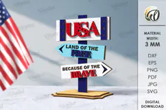 4th Of July Stand Decor Lasercut. Patriotic Signs SVG Product Image 1