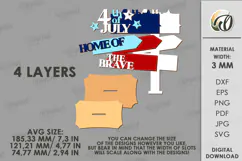 4th Of July Stand Decor Lasercut. Patriotic Signs SVG Product Image 2