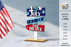 4th Of July Stand Decor Lasercut. Patriotic Signs SVG Product Image 1