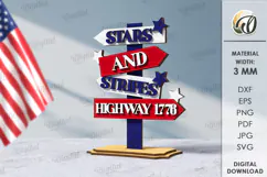 4th Of July Stand Decor Lasercut. Patriotic Signs SVG Product Image 1