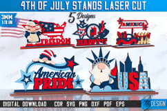 4th of July Stands Laser Cut Bundle, Layered Patriotic Decor Product Image 1