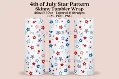 4th of july star pattern skinny tumbler sublimation wrap with high resolution 300 DPI and transparant background perfect for 20oz and 30oz skinny tumb