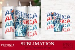 4th of july png sublimation design being used as a 20 oz skinny tumbler wrap print