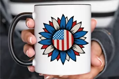 4th of July sunflower SVG , Sunflower Patriotic SVG Design Product Image 3