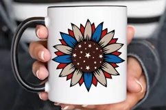 4th of July sunflower SVG , Red White and Blue Sunflower SVG Product Image 3