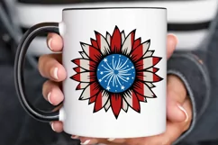 4th of July sunflower SVG , Red White and Blue Sunflower SVG Product Image 3