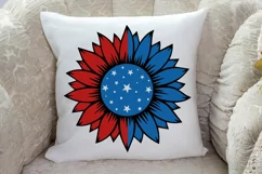 4th of July sunflower SVG , Red White and Blue Sunflower SVG Product Image 2