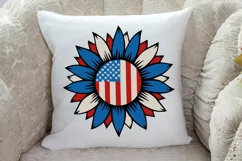 4th of July sunflower SVG , Sunflower Patriotic SVG Design Product Image 2