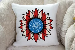 4th of July sunflower SVG , Red White and Blue Sunflower SVG Product Image 2