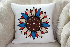 4th of July sunflower SVG , Red White and Blue Sunflower SVG Product Image 2