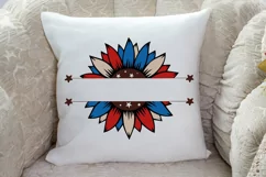4th of July sunflower SVG , Red White and Blue Sunflower SVG Product Image 2