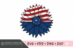 4th of July sunflower SVG , Independence Day SVG, USA SVG Product Image 1