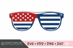 4th of July sunglasses SVG , Fourth Of July SVG Product Image 1