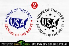 4th of July SVG Home of the Free Because of the Brave SVG Product Image 1