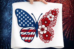 4th of July Png, American Flag Butterfly Product Image 1