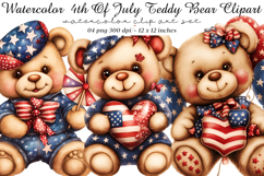 4th Of July Teddy Bear Clipart Product Image 1