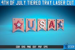 4th of July Tiered Tray Laser Cut | Independence Day | CNC Product Image 1