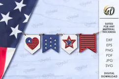4th of July Tiered Tray Decor Lasercut. Home Decor SVG Product Image 9
