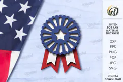 4th of July Tiered Tray Decor Lasercut. Home Decor SVG Product Image 5