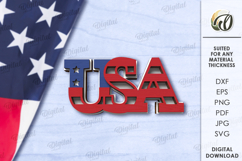 4th of July Tiered Tray Decor Lasercut. Home Decor SVG Product Image 7