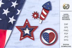 4th of July Tiered Tray Decor Lasercut. Home Decor SVG Product Image 10