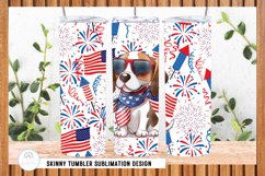 4th of July Patriotic Dog Tumbler Sublimation Design Product Image 2