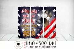skinny tumbler sublimation design with german shepherd for 4th of july