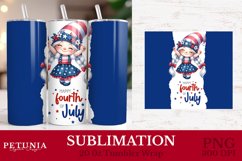 Gnome tumbler wrap png being used as a sublimation 4th of July tumbler wrap print