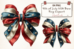 4th of July USA Bow PNG Clipart Product Image 1