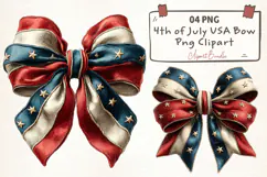 4th of July USA Bow PNG Clipart Product Image 1