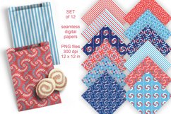 4th of July Various Seamless Patterned Papers Set of 12 PNG